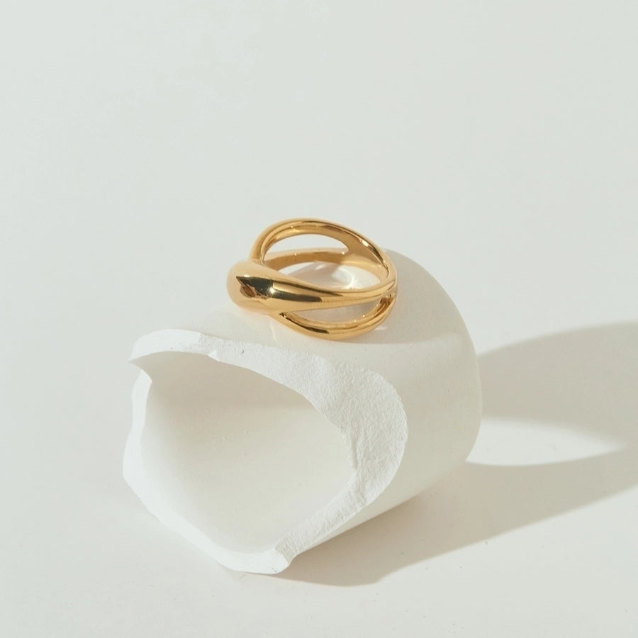 Jewelry Modern Style Artistic Solid Color 316 Stainless Steel  16K Gold Plated White Gold Plated Gold Plated Plating Rings