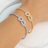 Copper 18K Gold Plated Inlay Heart Shape Zircon Bracelets