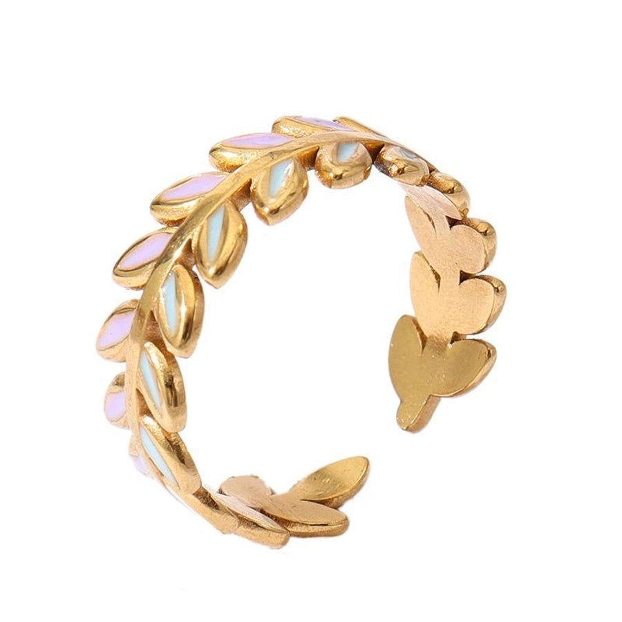 Jewelry IG Style Star Leaves Heart Shape 304 Stainless Steel Open Rings