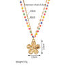 Jewelry Casual Simple Style Sun Flower 304 Stainless Steel Double Layer Necklaces
