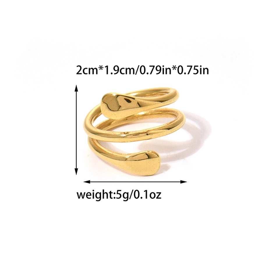Jewelry Simple Style Roman Style Commute Lines 304 Stainless Steel 14K Gold Plated Plating Hollow Out Rings