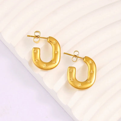 1 Pair Simple Style Commute Pentagram 304 Stainless Steel 316 Stainless Steel  18K Gold Plated Ear Studs