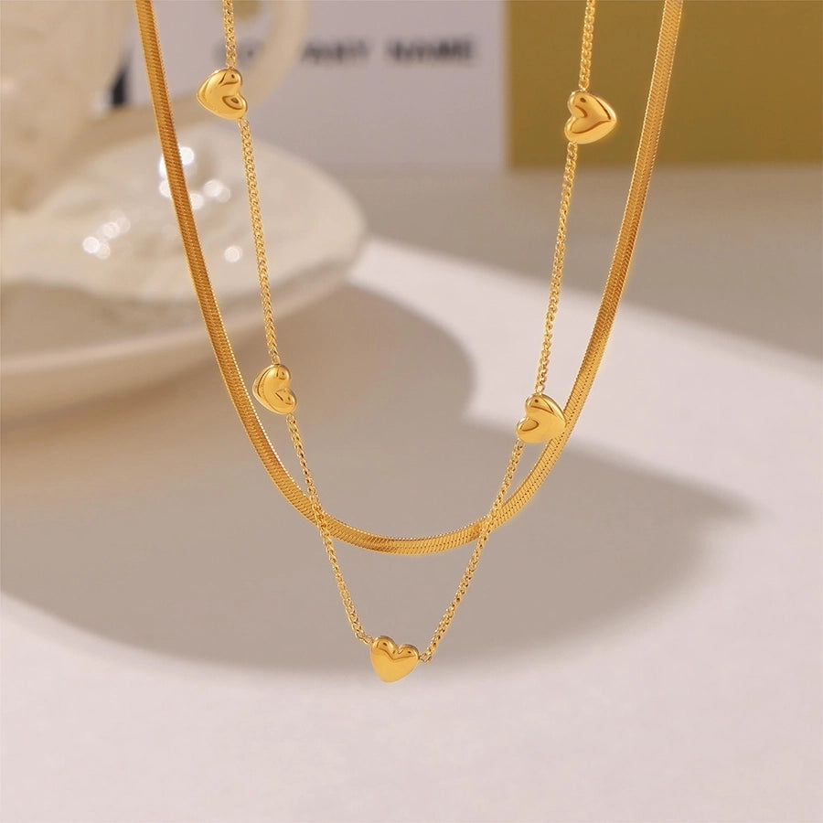 Jewelry Casual Beach Simple Style Heart Shape Titanium Steel Necklace