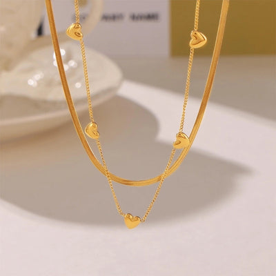 Jewelry Casual Beach Simple Style Heart Shape Titanium Steel Necklace