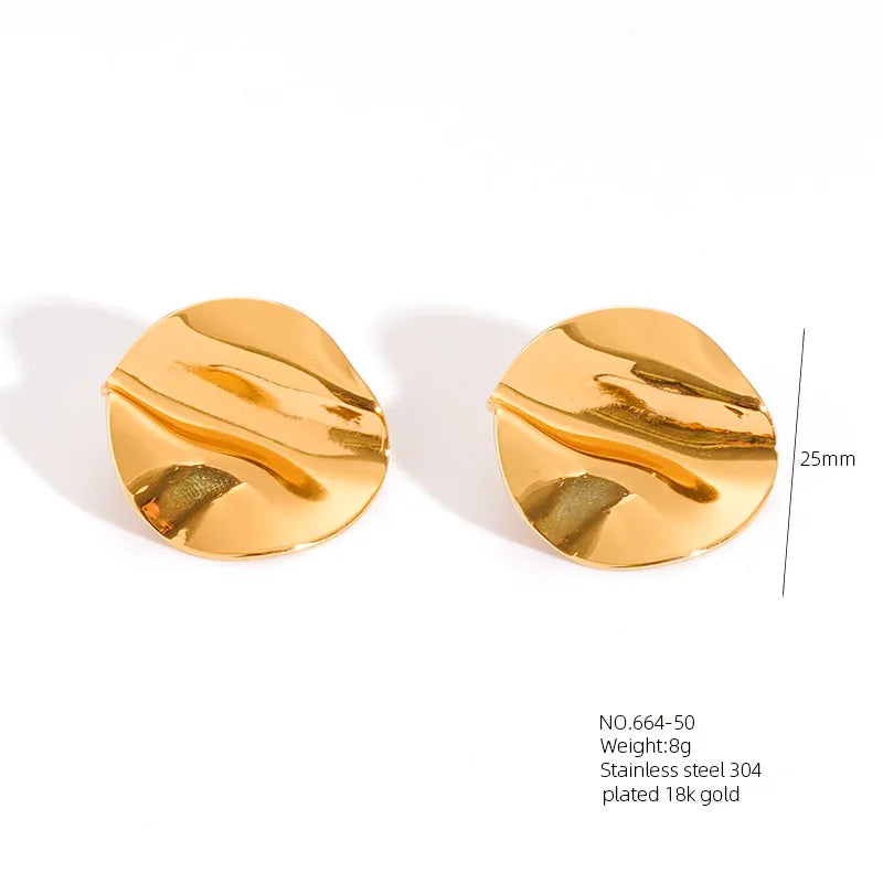 1 Pair Casual Simple Style Classic Style Geometric Square 304 Stainless Steel 18K Gold Plated Imitation Gold  Ear Studs