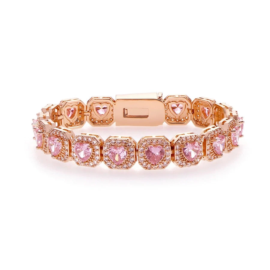 Copper Zircon Plating Inlay Square Zircon Bracelets