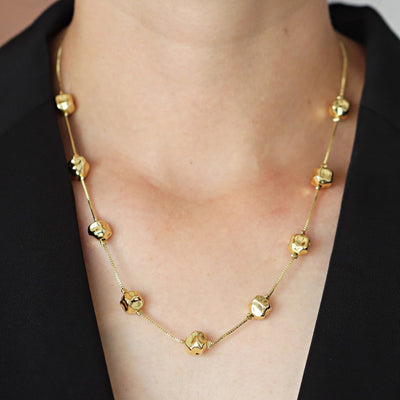 Copper 18K Gold Plated Plating Geometric Pendant Necklace