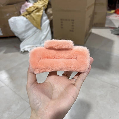 Women's Simple Style Solid Color PC Plush Hair Claws