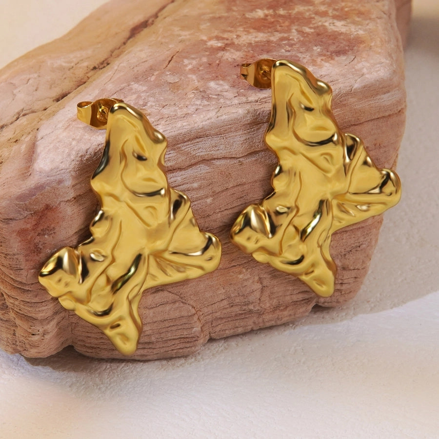 1 Pair Classic Style Geometric Irregular Plating 304 Stainless Steel Imitation Gold  Ear Studs