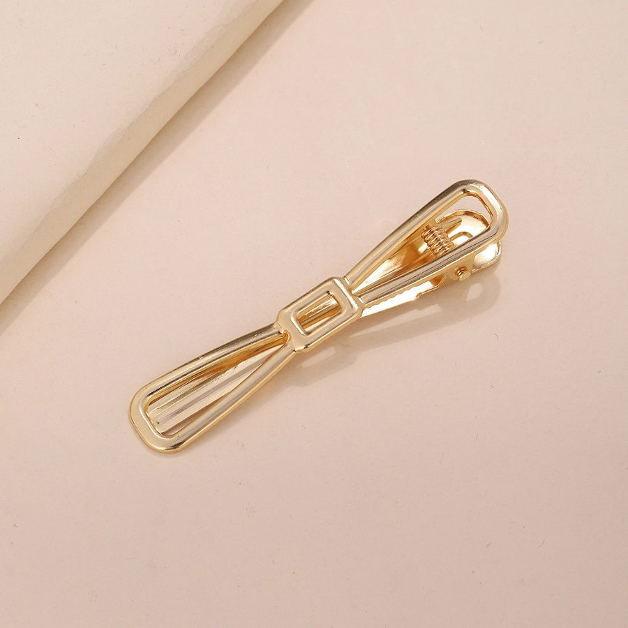 women's simple style heart shape cat bow knot alloy plating hair clip