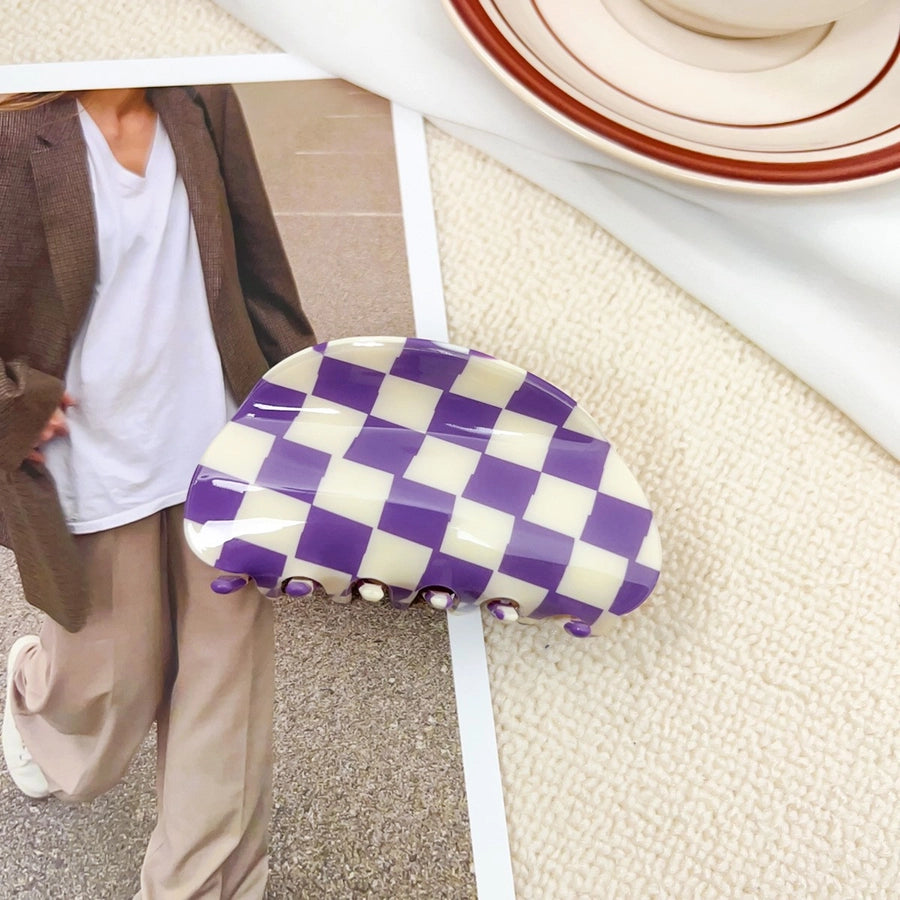 simple style lattice pvc hollow out hair claws