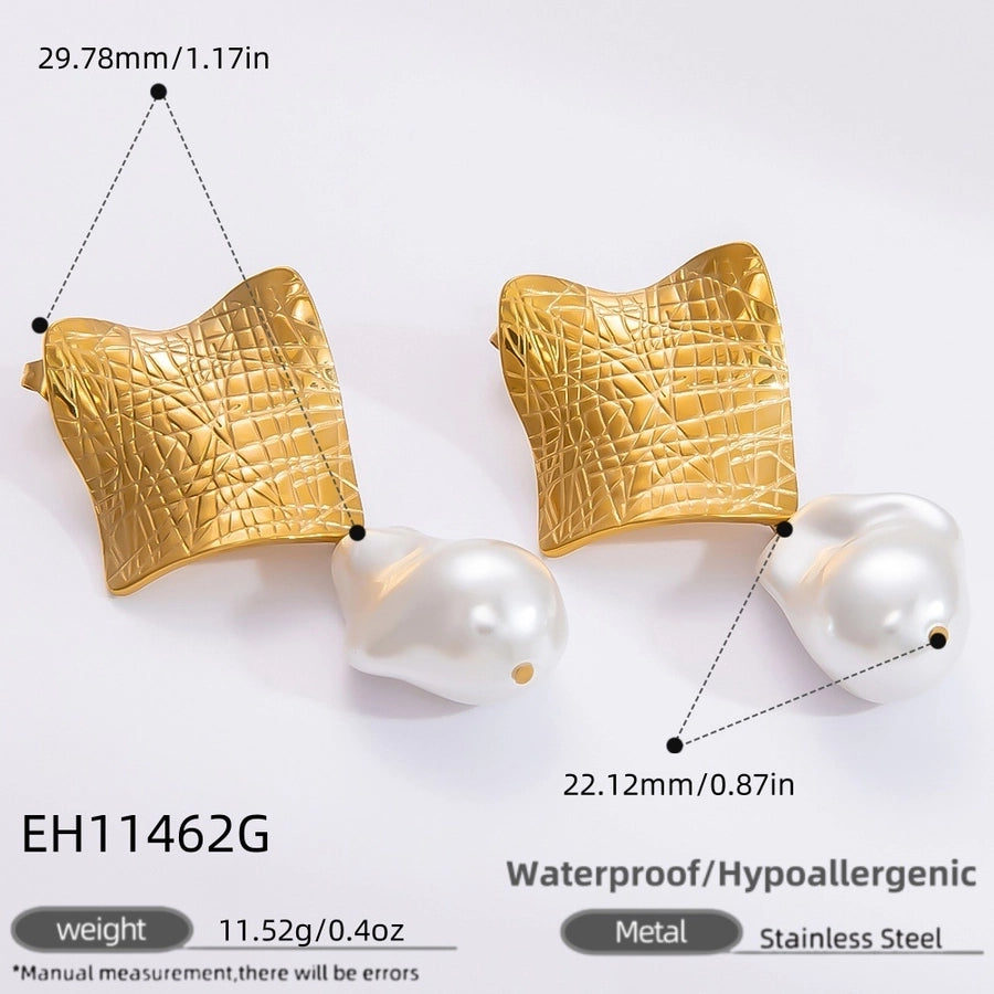 1 Pair Simple Style Commute Heart Shape Flower Bow Knot Plating 304 Stainless Steel Drop Earrings