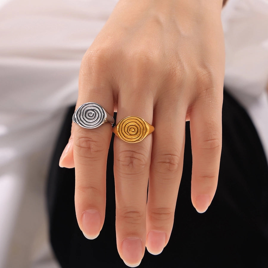 Jewelry Hawaiian Modern Style Circle Heart Shape Titanium Steel Open Rings