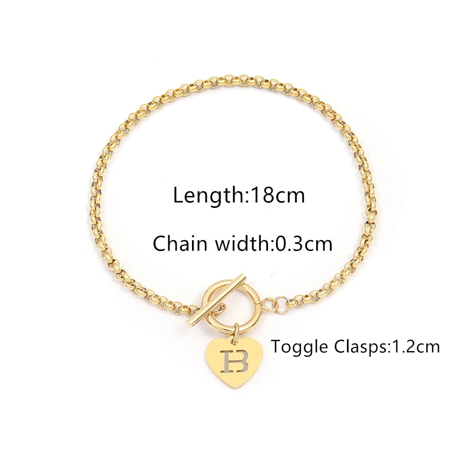 Elegant Simple Style Classic Style Letter 201 Stainless Steel 304 Stainless Steel Bracelets In Bulk