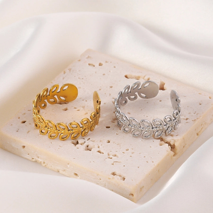 Jewelry Elegant Geometric Rice Ear Titanium Steel Open Rings