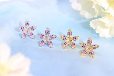 1 Pair Sweet Simple Style Flower Plating Copper Ear Studs