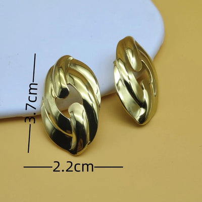 1 Pair Vintage Style Classic Style Conch Spiral Stripe Stamping 304 Stainless Steel 18K Gold Plated Ear Studs