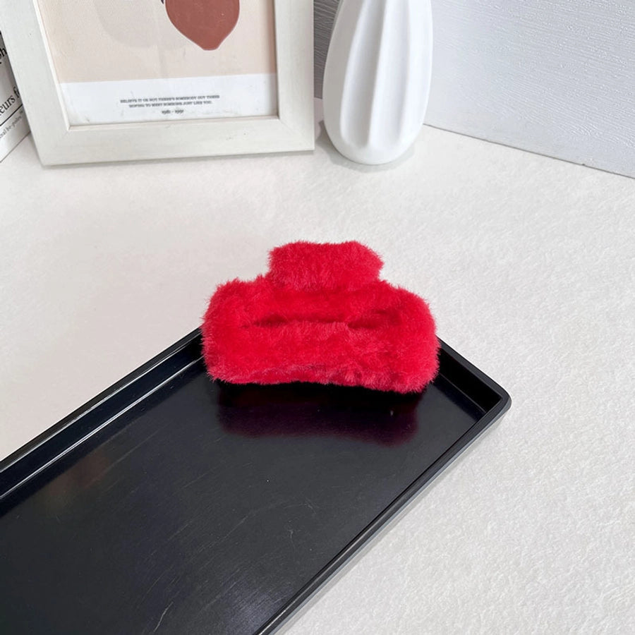 Women's Simple Style Solid Color PC Plush Hair Claws