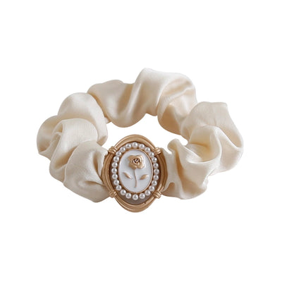 lady flower cloth hair tie