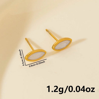 1 Pair Simple Style Geometric Eye 304 Stainless Steel Ear Studs