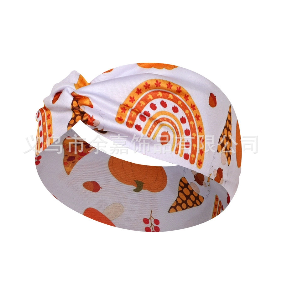 casual vacation plaid bow knot cloth printing hair band