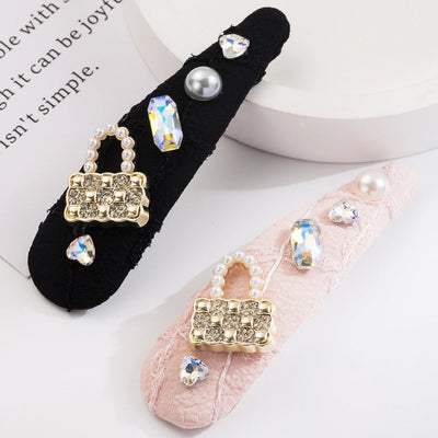 Women's Casual Vacation Classic Style Color Block Alloy Cloth Inlay Rhinestones Glass Pearl Hair Clip