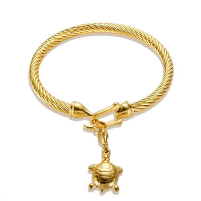 Marine Style Starfish Heart Shape Shell Titanium Steel Bangle In Bulk