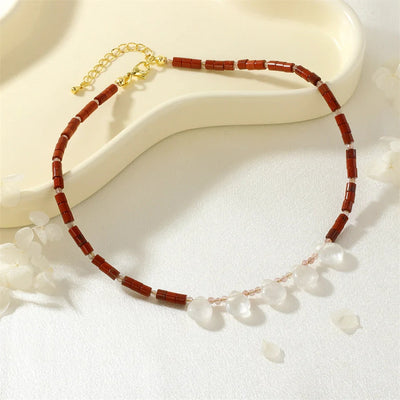 Ethnic Style Water Droplets natural stone Copper Pendant Necklace In Bulk