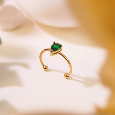 Jewelry Tropical Simple Style Cool Style Triangle Geometric 304 Stainless Steel Artificial Rhinestones 18K Gold Plated Inlay Open Rings