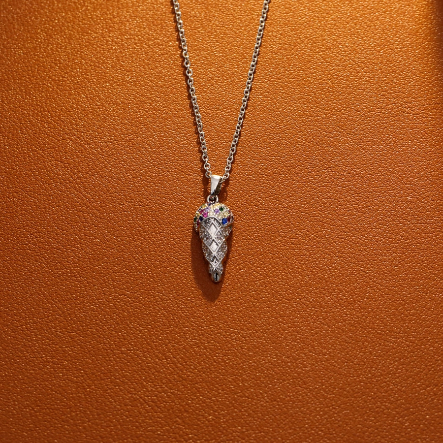 Jewelry Sweet Cone Copper Zircon 18K Gold Plated White Gold Plated Pendant Necklace