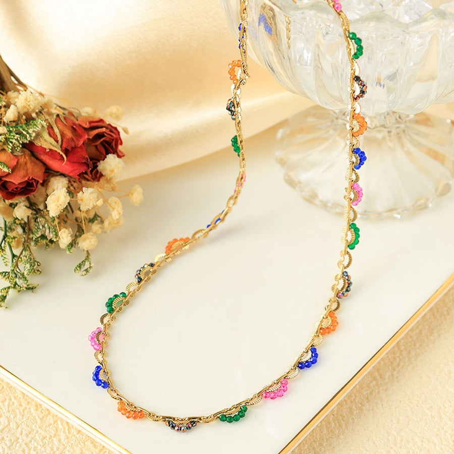 Jewelry Elegant Vacation Semicircle 304 Stainless Steel 14K Gold Plated Plating Necklace