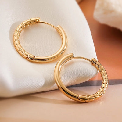 1 Pair Retro Simple Style Commute Geometric Copper Hoop Earrings