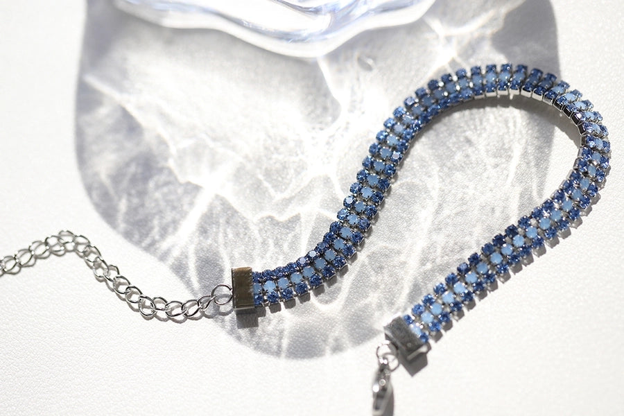 Glam Shiny Colorful 304 Stainless Steel Tennis Chain Bracelets In Bulk