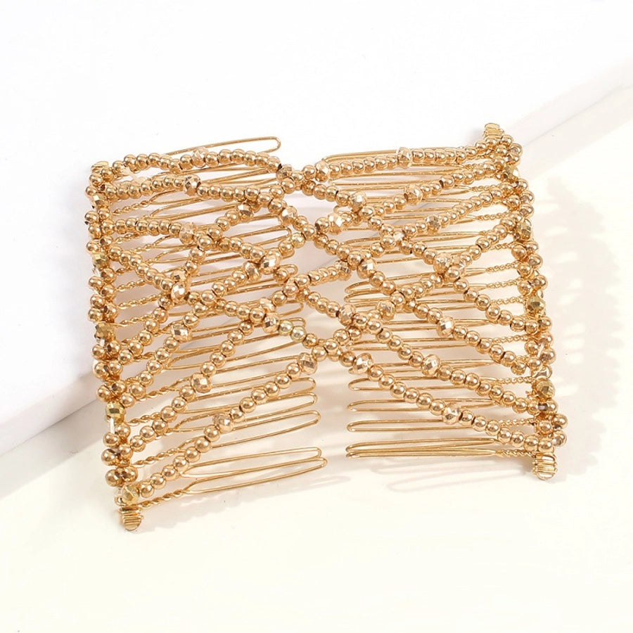 women's lady flower alloy resin seed bead insert comb