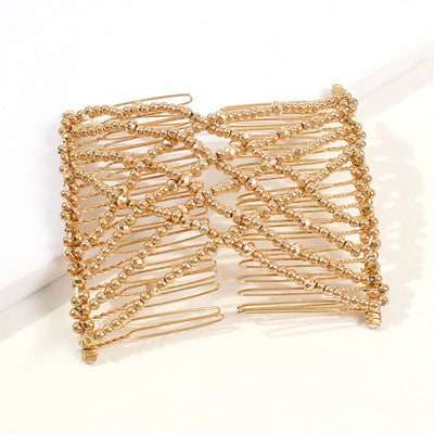 women's lady flower alloy resin seed bead insert comb