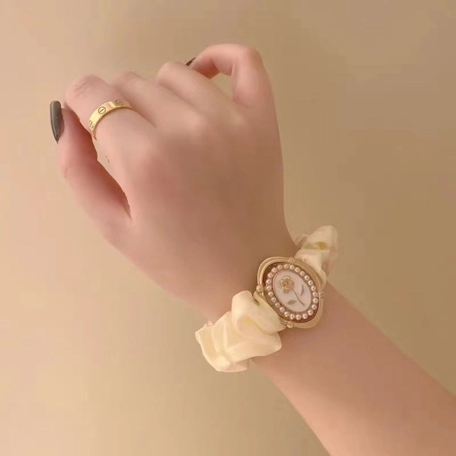 lady flower cloth hair tie