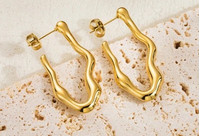 1 Pair Simple Style Geometric 304 Stainless Steel 18K Gold Plated Earrings