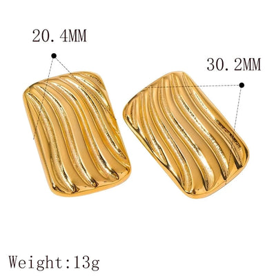 1 Pair Retro Classic Style Geometric Plating 304 Stainless Steel 18K Gold Plated Ear Studs