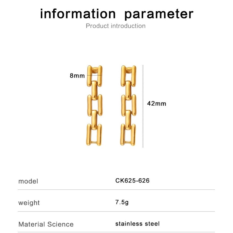 1 Pair Simple Style Commute Square 304 Stainless Steel 316 Stainless Steel  18K Gold Plated Drop Earrings