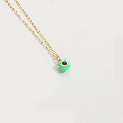 Copper 14K Gold Plated Cartoon Mushroom Pendant Necklace