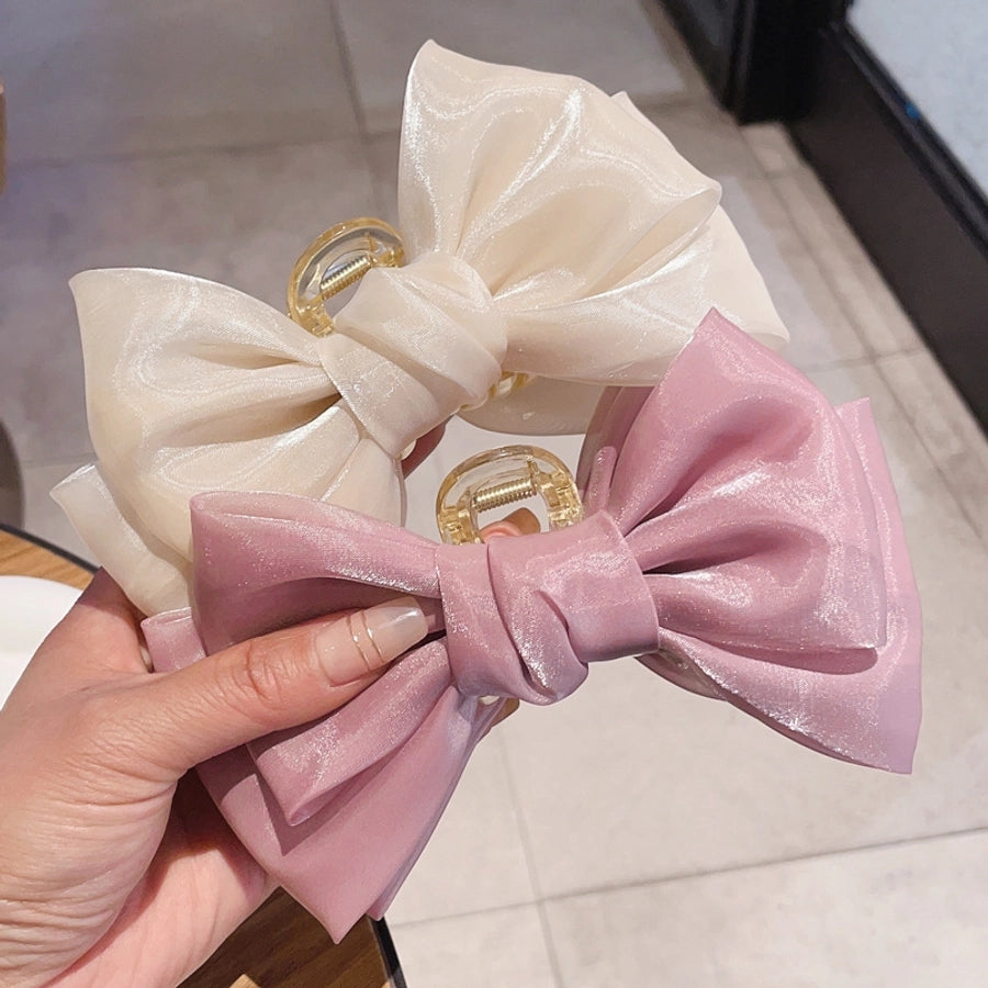 women's sweet simple style bow knot cloth hair claws