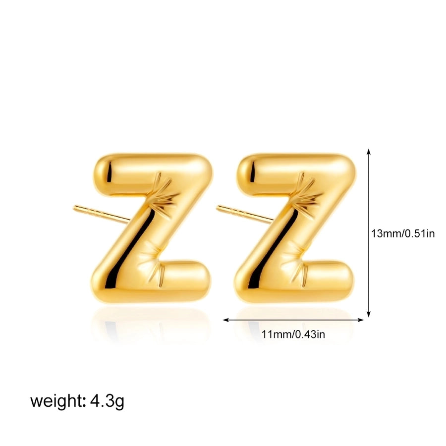 1 Pair Classic Style Letter 304 Stainless Steel Ear Studs