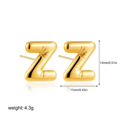 1 Pair Classic Style Letter 304 Stainless Steel Ear Studs