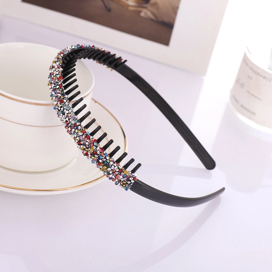 women's elegant sweet color block plastic handmade hair band