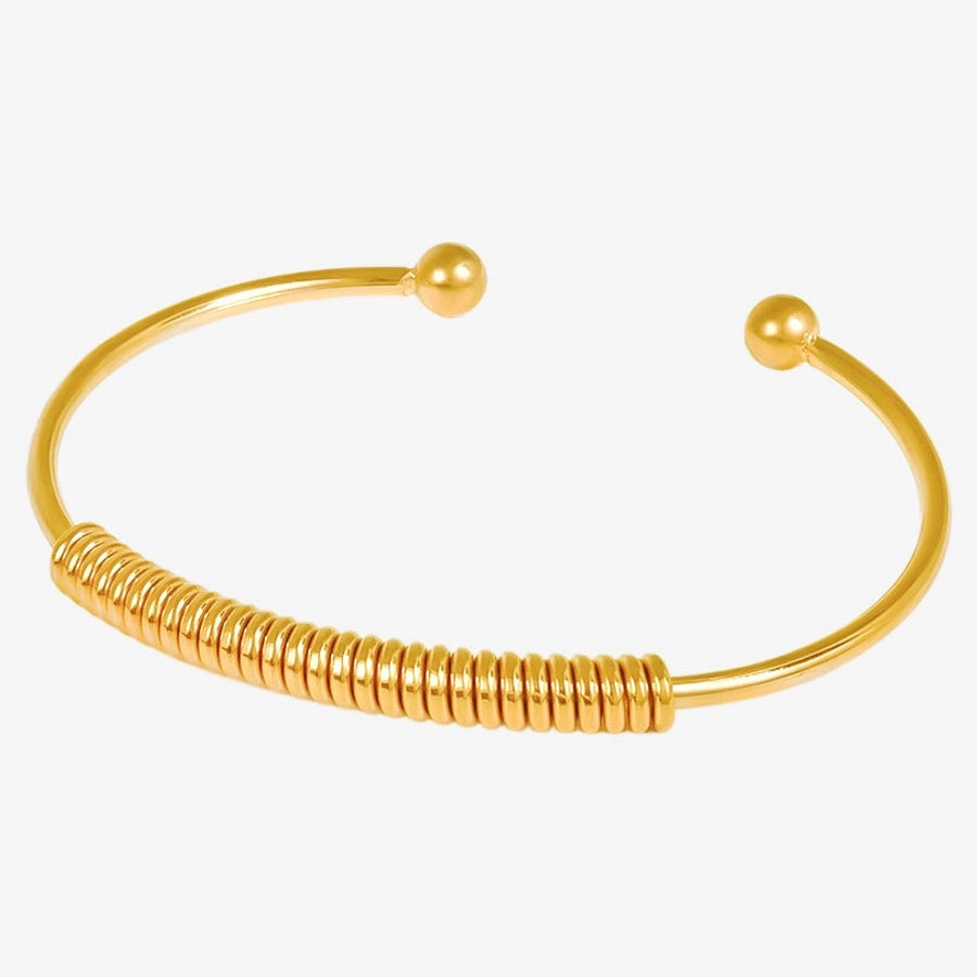 304 Stainless Steel European and American Coil Bracelet Female 18K Gold Niche High Sense C- Shaped Open Adjustable Bracelet in Stock