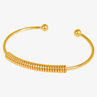 304 Stainless Steel European and American Coil Bracelet Female 18K Gold Niche High Sense C- Shaped Open Adjustable Bracelet in Stock