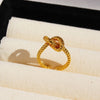 Brass 24K Gold Plated Geometric Open Rings