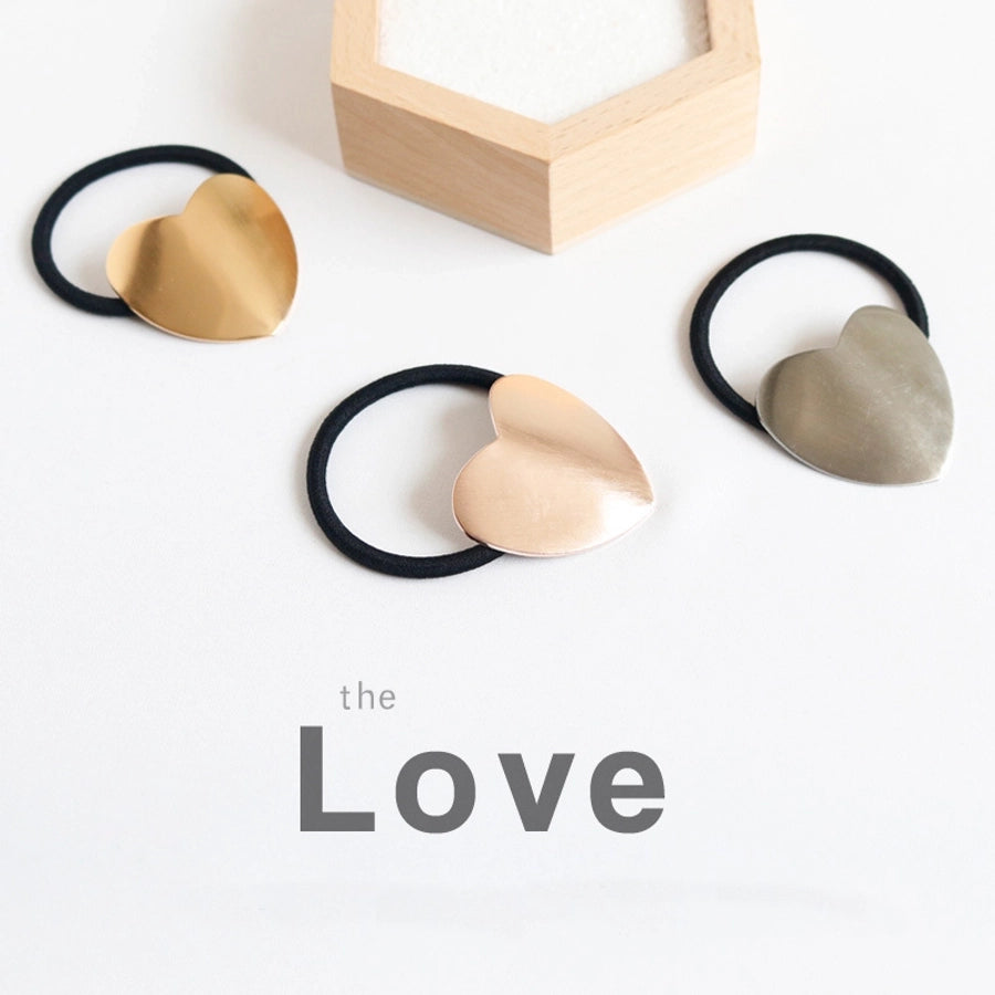 Women's Simple Style Heart Shape Metal Plating Hair Tie