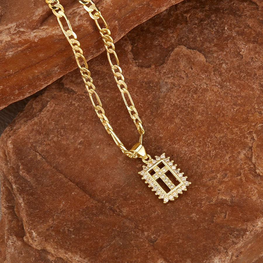 Jewelry French Style Simple Style Cross Copper 14K Gold Plated Pendant Necklace