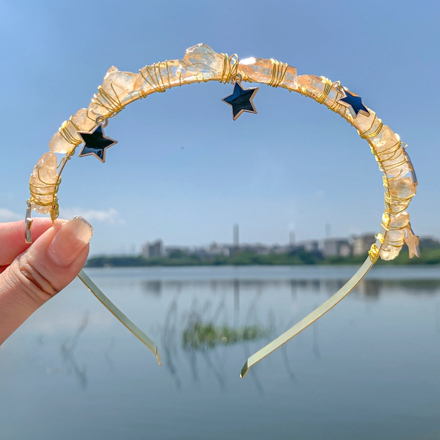 Women's Elegant Vacation Star Alloy natural stone Knitting Hair Band